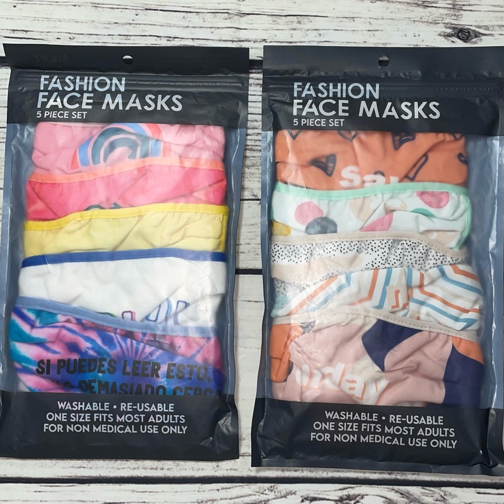 Espanola Happy Fashion Face Mask (OS) 2 pkgs.-10 total
